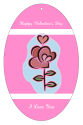 Top and Bottom Valentine Vertical Oval Favor Tag 2.25x3.5 